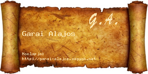 Garai Alajos névjegykártya